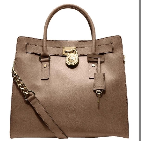 MICHAEL Michael Kors Handbags - Michael Kors Hamilton Large Saffiano Dark Dunes